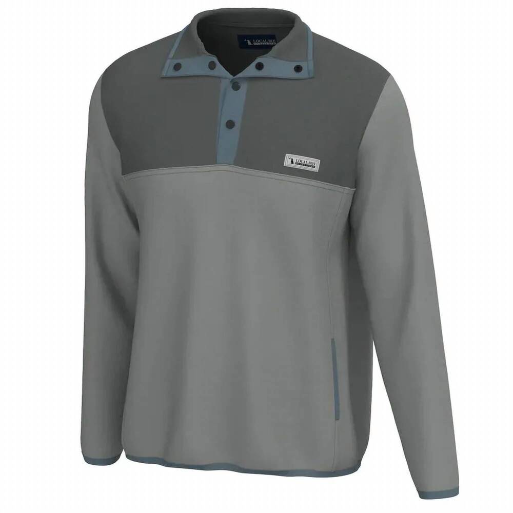 NEW LOCAL BOY OUTFITTERS men's quarter snap pullover in gray light gray